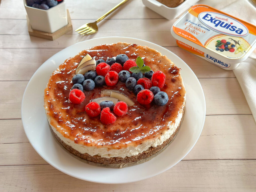Cheesecake senza cottura con formaggio fresco spalmabile Exquisa Classico Dolce