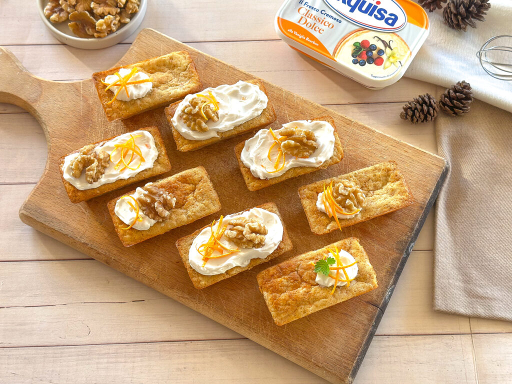 Plumcake alle carote con formaggio cremoso spalmabile Exquisa Classico Dolce