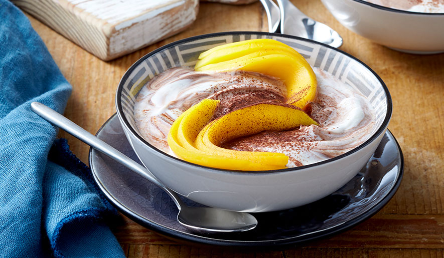 Crema al cioccolato low carb con mango